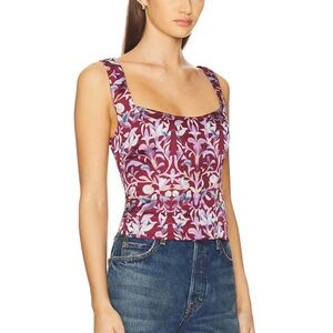 Free People Grace Corset Top in Cabernet Combo size XS